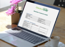 Website content audit on laptop Website content audit on laptop